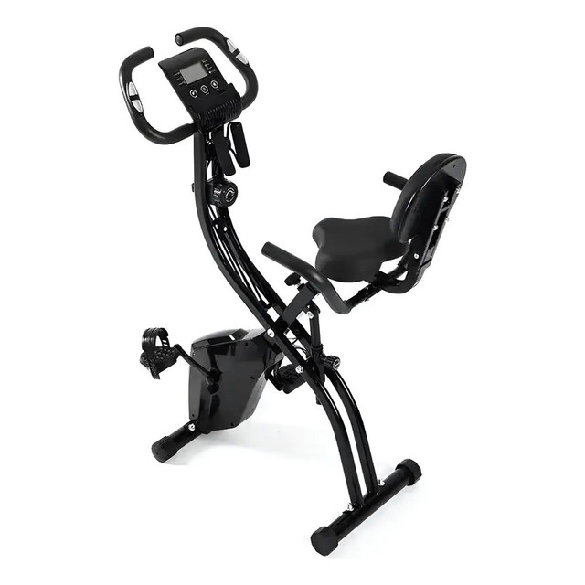 Bicicleta Ergométrica Vertical Dobrável Exercicio 150kg Cor Preto