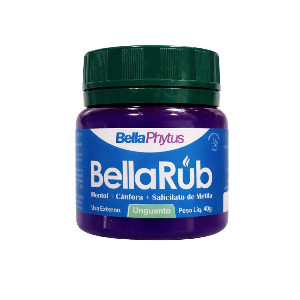 Bella Rub 40g Mentol Cânfora Salicitato de metila Refrescância Gripe - bellaphytus