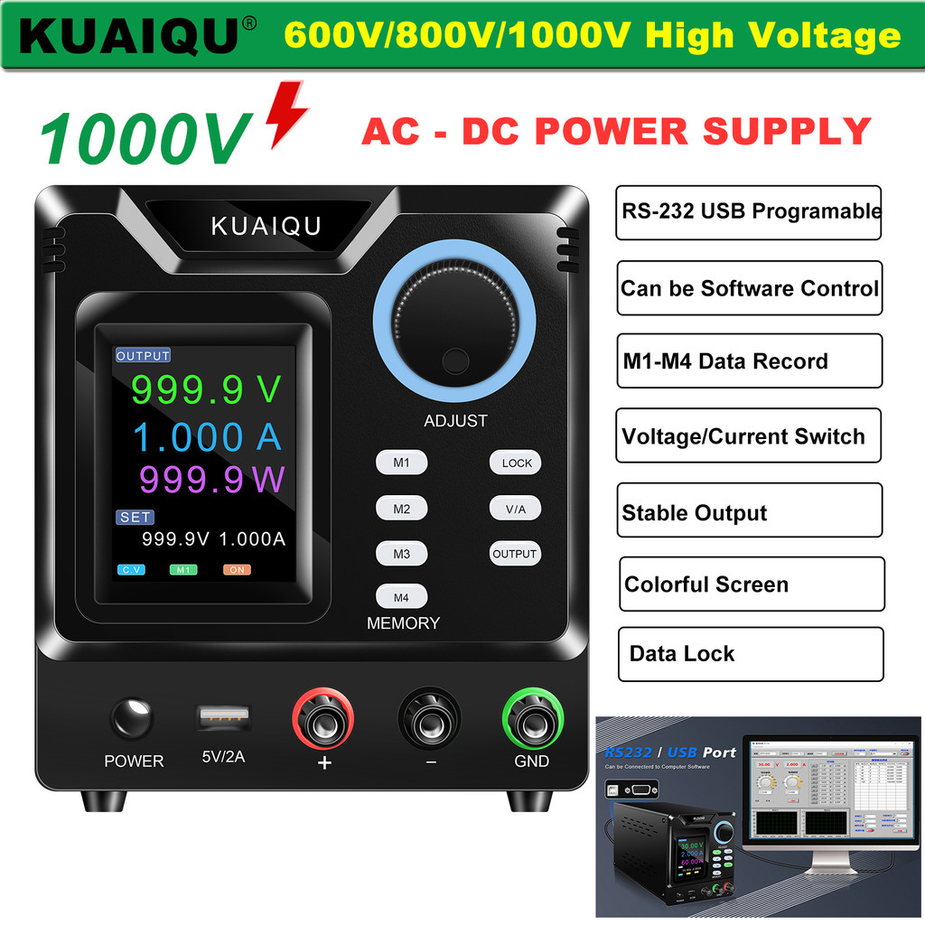 KUAIQU 600V/800V/1000V 1A Fonte de bancada ajustável, para reparo de inversores fotovoltaicos