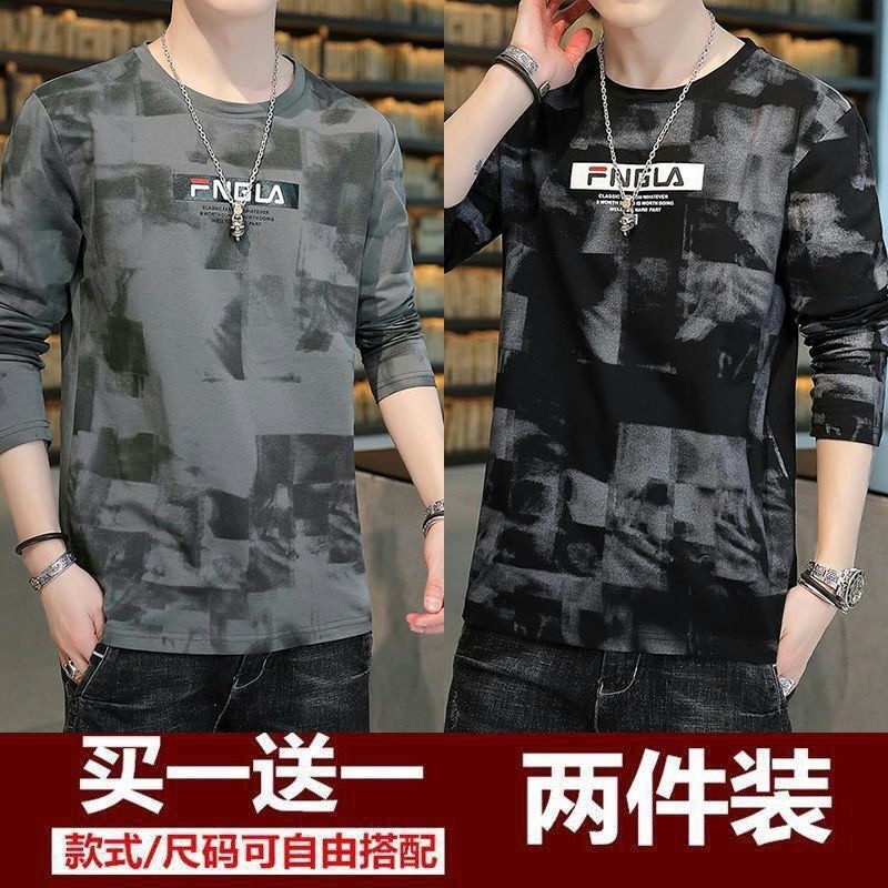 Roupas masculinas de outono soltas roupas superiores exteriores camuflagem camiseta roupas de outono roupa interior na m