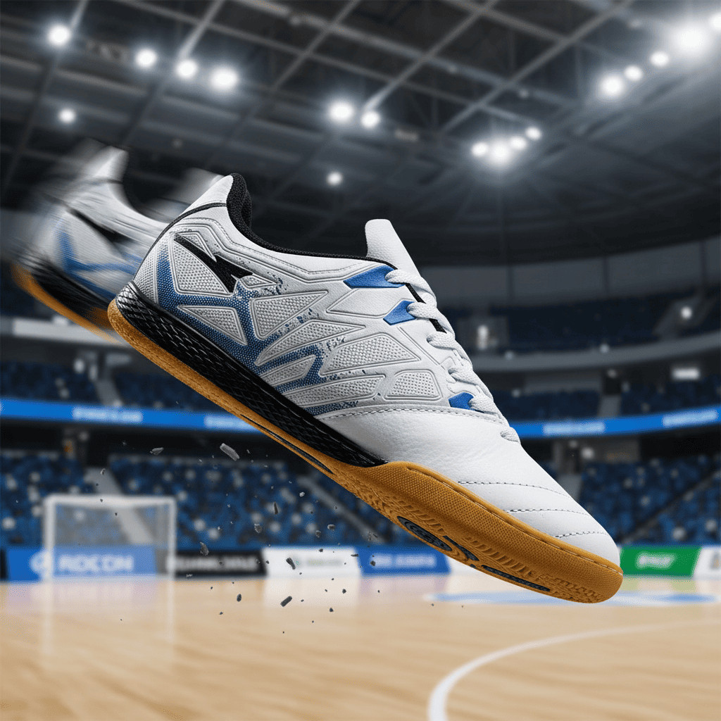 Chuteira Futsal Masculina Reforçada em Couro Premium Futebol de Salão Quadra