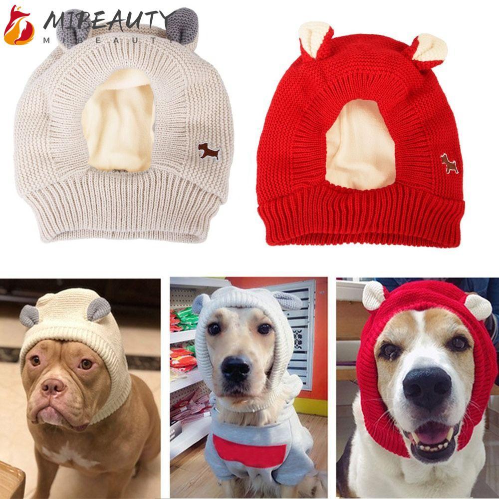 MIBEAUTY Protetores De Orelha Para Cachorro Chapéu De Malha De Inverno Proteção Contra Ruído Boné Quente Cachorrinho