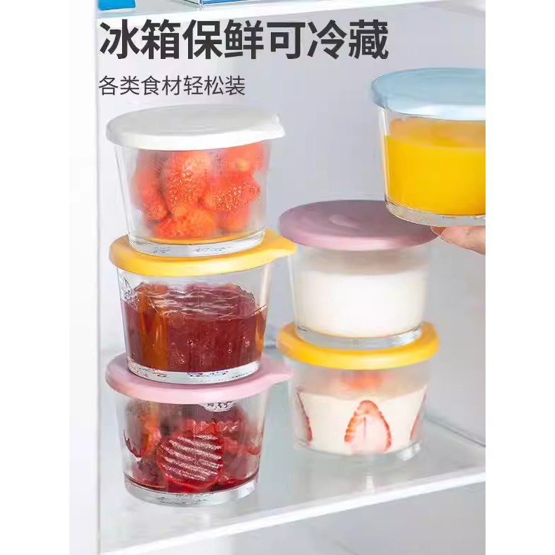 Frasco selado de picles, caixa de vidro para manter fresco com tampa, tigela pequena de vidro, geladeira, frasco lateral