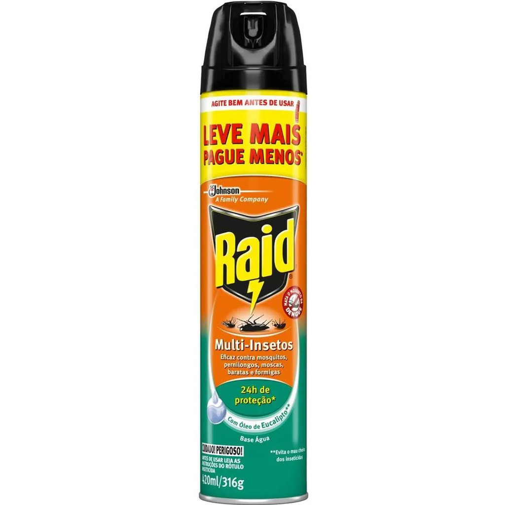 Inseticida Multi Insetos Com Óleo De Eucalipto 420ml Raid