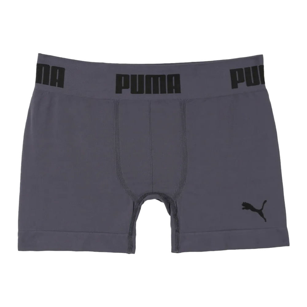 Cueca Boxer Masculina Puma Sem Costuras Cinza Escuro