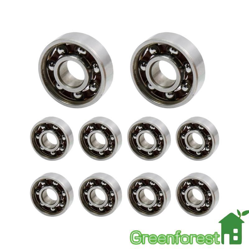 greenfor 10 Peças Rolamento Ranhuras Profundas, Precisão Aço, Aberto Miniatura Giratório Skate Linha