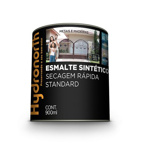 TINTA ESMALTE STANNDARD PRETO FOSCO 900ML  HYDRONORTH