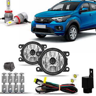 Kit farol de Milha Farolete Cibie Neblina Completo Cibie Completo Mobi 2016 2017 2018 2019 A 21 22 23 24 Super Led 6000K em Oferta na Shopee