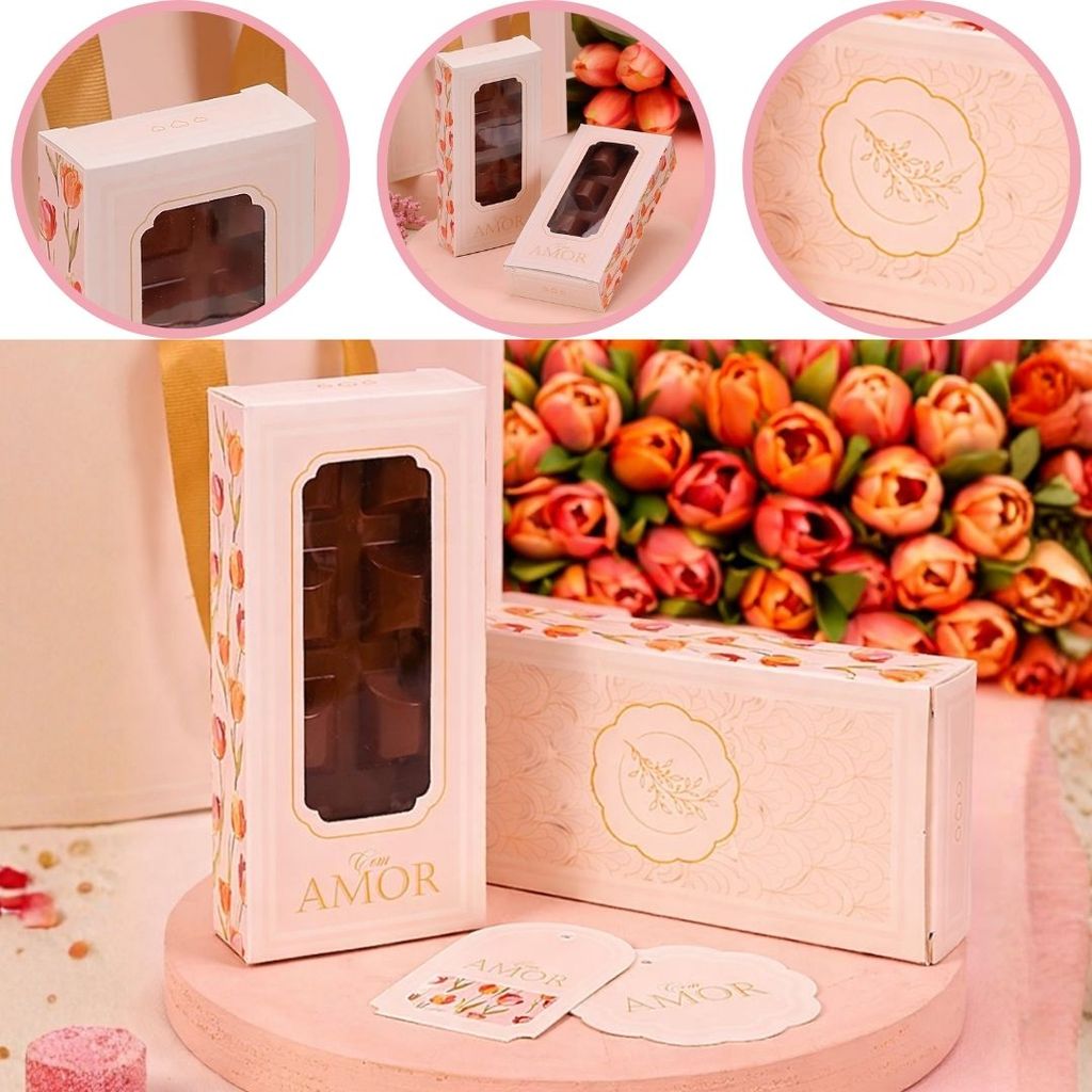 10 CAIXA PARA BARRA 150G C/ VISOR TULIPAS 4947 ( DIA DAS MÃES JANGO 2026 ) OUTLET em Oferta na Shopee