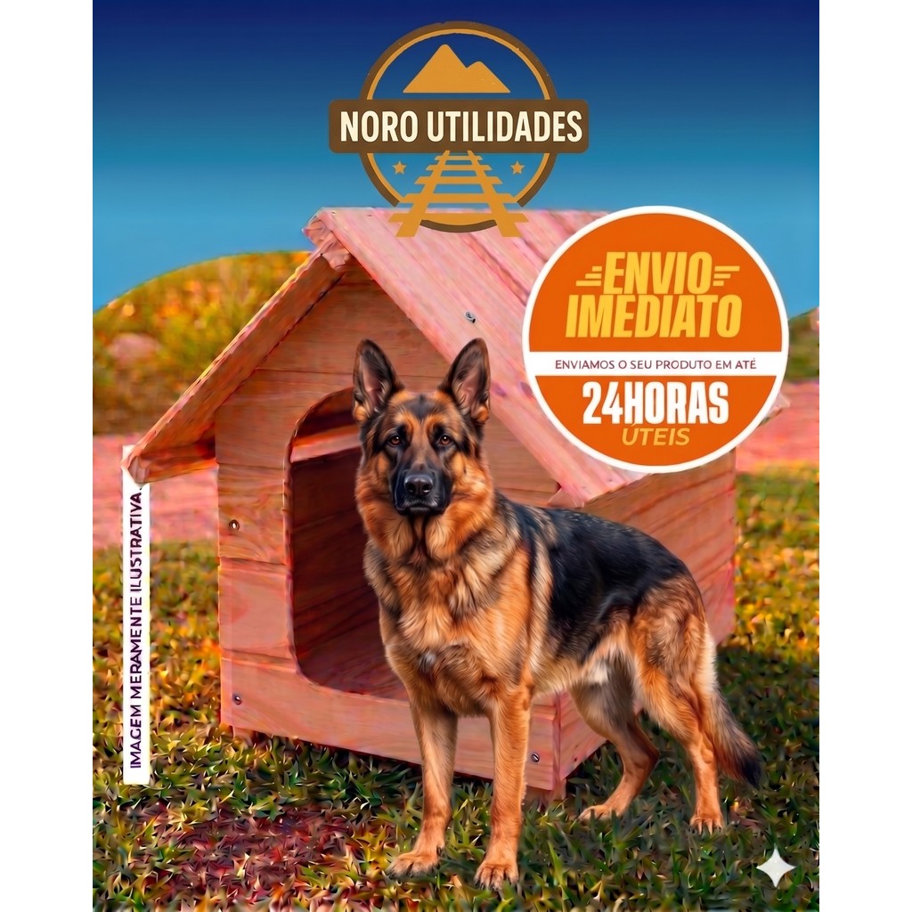 Casinha N7 Cachorro Grande Madeira Pinus Grande Dobermann Fila Rottweiler Pitbull Pastor Durável Oferta Top!