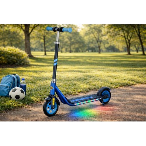Patinete Eletrico Infantil Azul Seguro Diversao Mobilidade Design Moderno Criancas