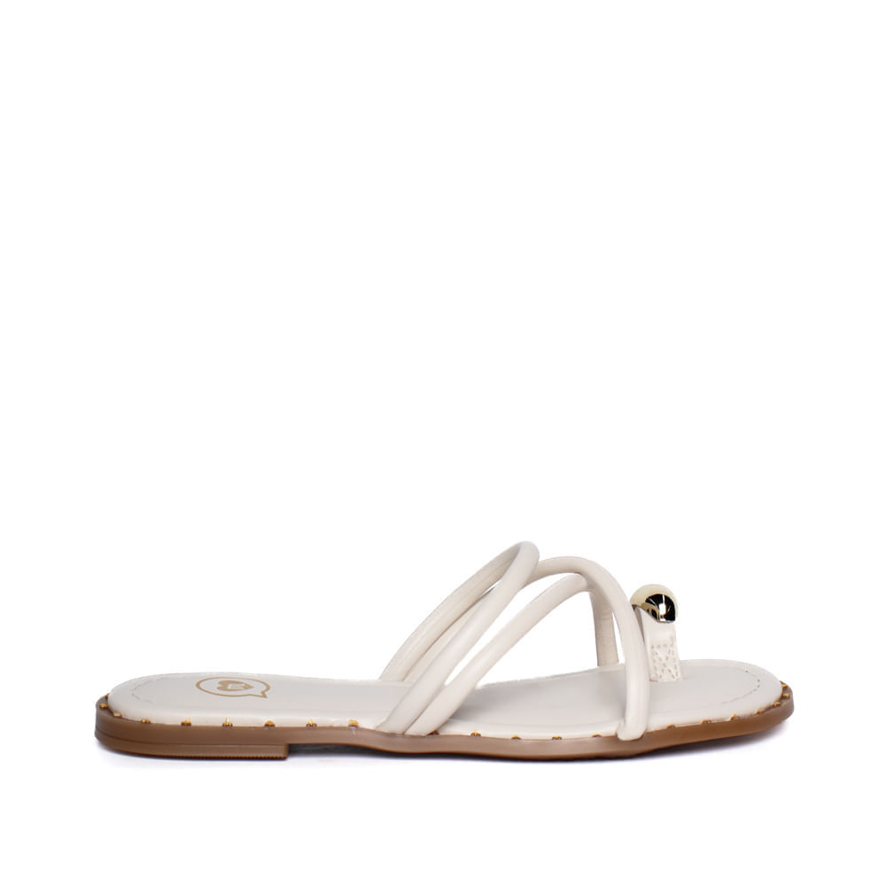 Rasteira Infantil Molekinha Tiras Finas Off White