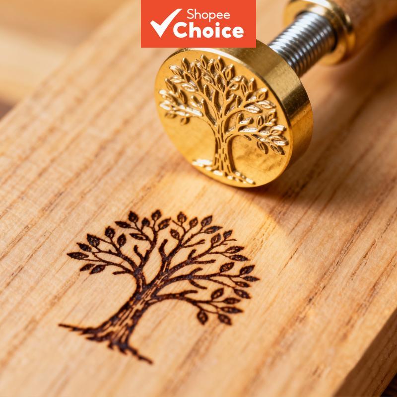 Carimbo de latão CNC de precisão, 3 cm de tamanho, adequado para madeira, artesanato e carimbo datador personalizado