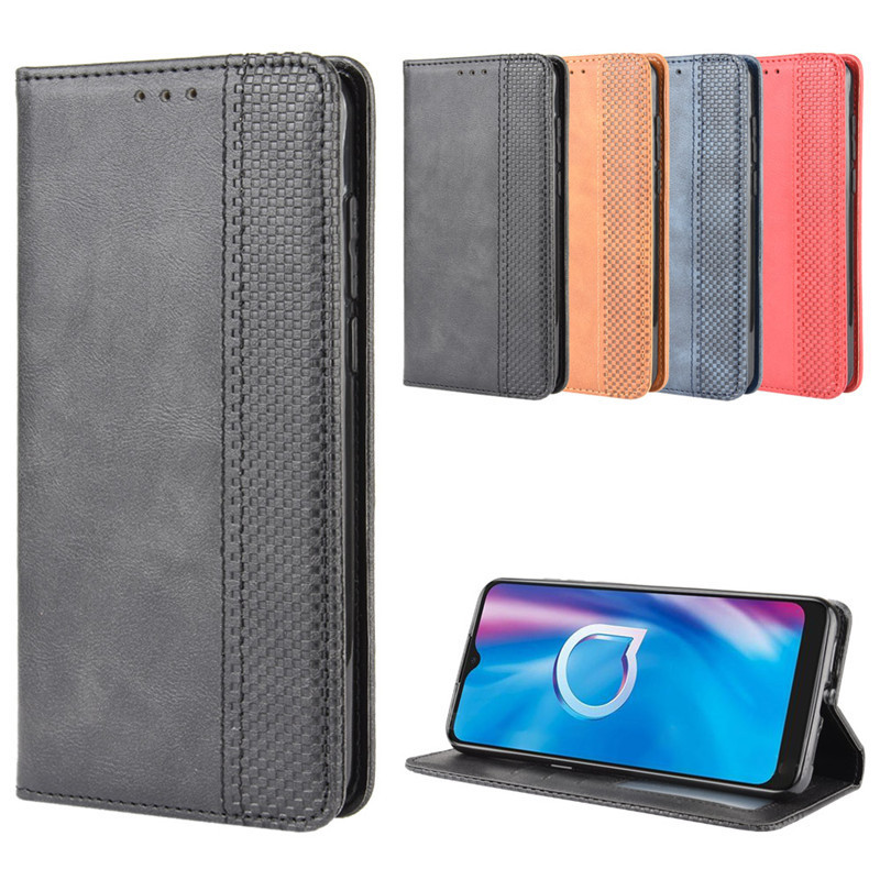 Alcatel Alcatel 1SE 2020 Capa de telefone estilo carteira de cartão capa de couro magnética Flip