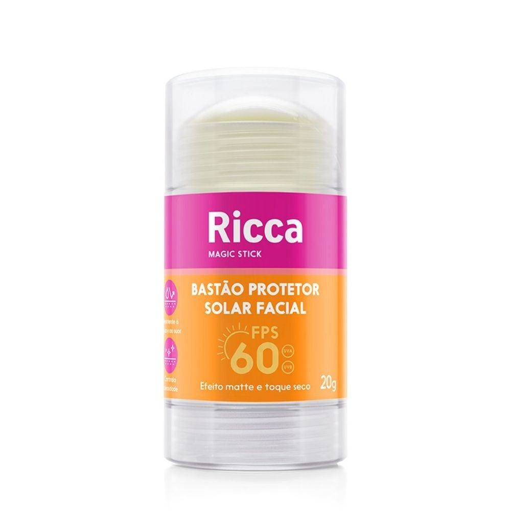 Bastão Facial Protetor Solar FPS60 Ricca em Oferta na Shopee