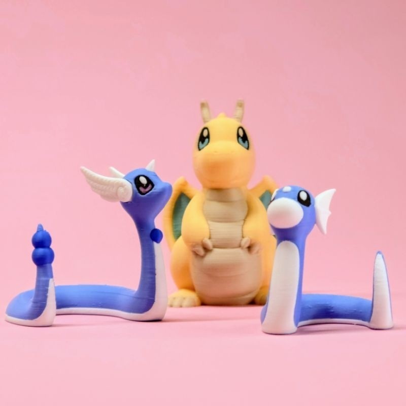 Dratini Dragonair Dragonite Pokémon 3D Boneco Miniatura Impressão 3D Presentes