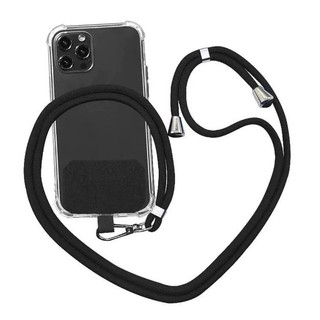 KIT 3 Peças Cordão Universal de Nylon Para Smartphone Celular - Alça Macia de Pescoço e Pulso - Entrega Pronto so preto