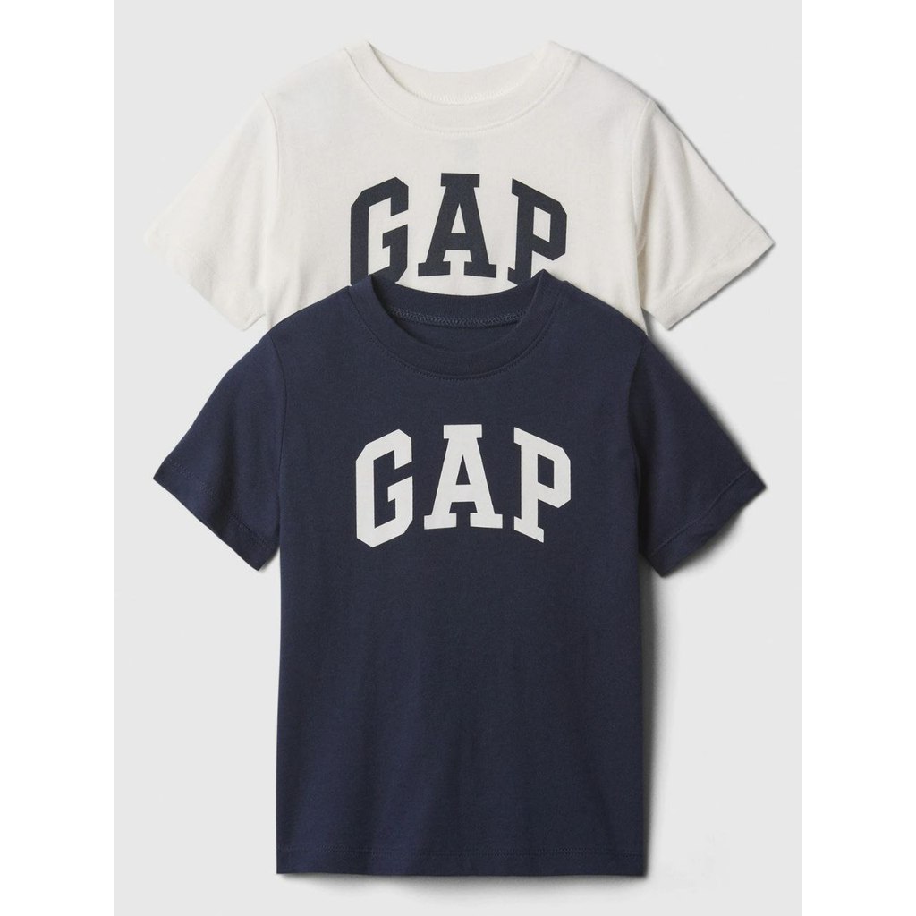 KIT 2 CAMISETAS GAP  MENINO MANGA CURTA AZUL BRANCO 2 a 5a