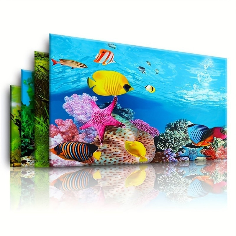 Papel De Fundo Do Tanque De Peixes Dupla Face Aquário Decorativo Pintura Imagem Paisagismo Parede