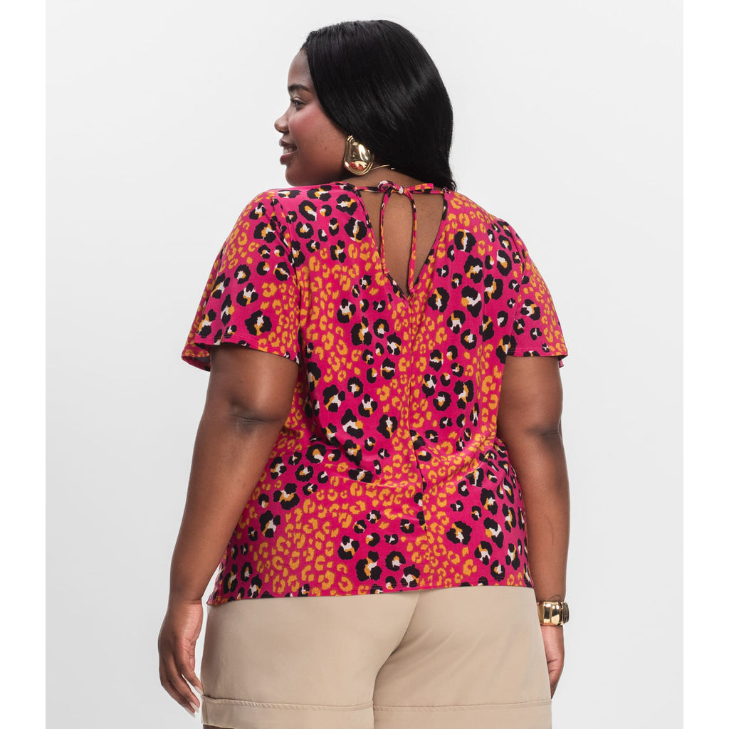 Detalhes do Blusa Feminina Plus Size Infinita Cor Rosa