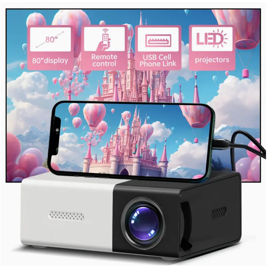 Mini Projetor Portátil Led 1080p 600 Lúmens YG300 em Oferta na Shopee