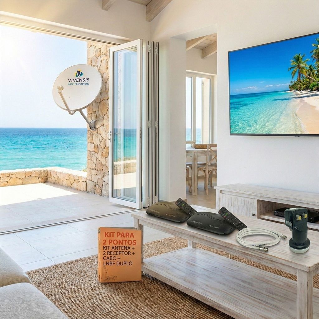 Solução TV Satélite Banda Ku Vivensis VX10 com 2 Pontos