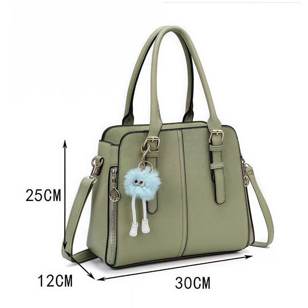 Bolsa feminina/tamanho médio/quadrada/ombro/transversal/bolsa de mão+chaveiro