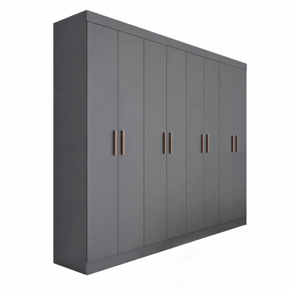 Guarda-Roupa Casal Maxel Paris 8 Portas MDP Ônix Fosco em Oferta na Shopee