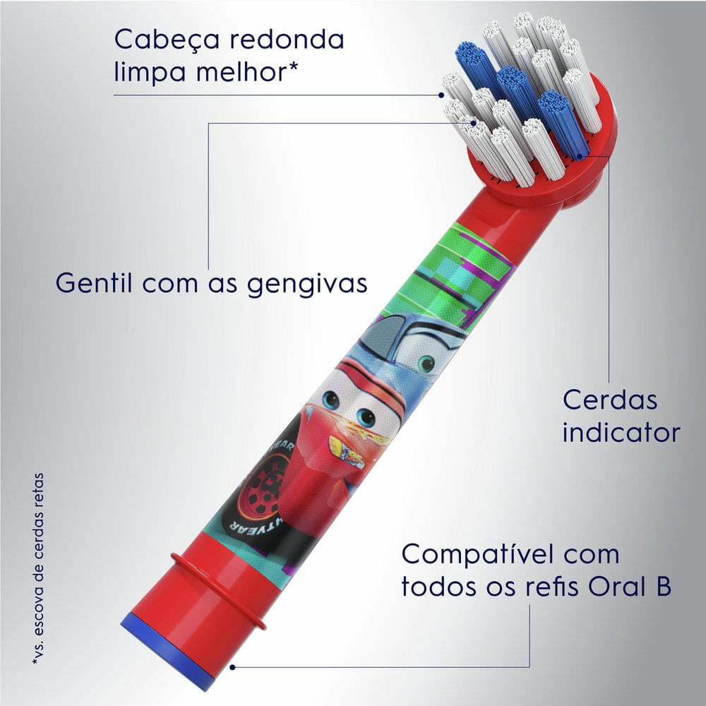 Detalhes do Refil para Escova Elétrica Oral-B Disney Pixar Carros 2 Unidades