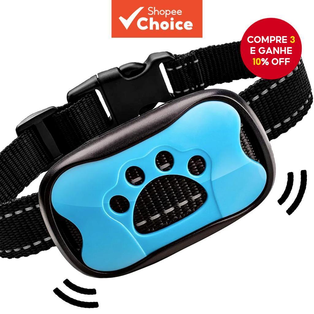 Coleira De Cachorro Anti-Latido Com Vibração Automática Inteligente E Impressão De Garra USB Recarregável