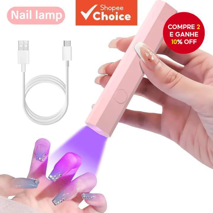 Imagem Mini Lâmpada Portátil Para Unhas , Todos Os Esmaltes Em Gel , Secagem Rápida , USB , Secador De UV , LED , Lanterna , Ca