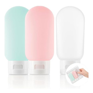 CASA ANA 3 Frascos 60ML Plástico Com Estojo Transparente Útil Para Viagens Dispensador