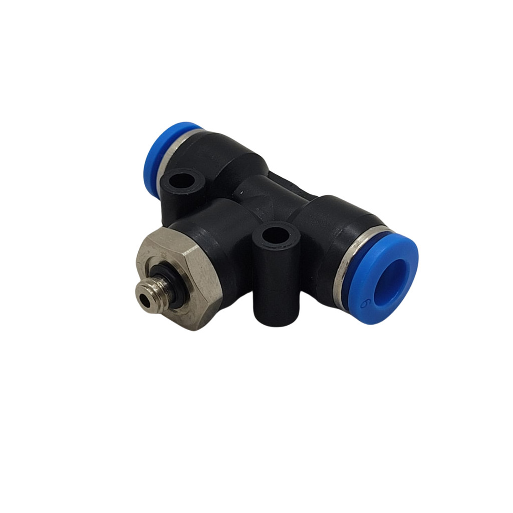 4pçs Conexão em Tee Central Engate Tubo 6mm Rosca M5 Pneumática
