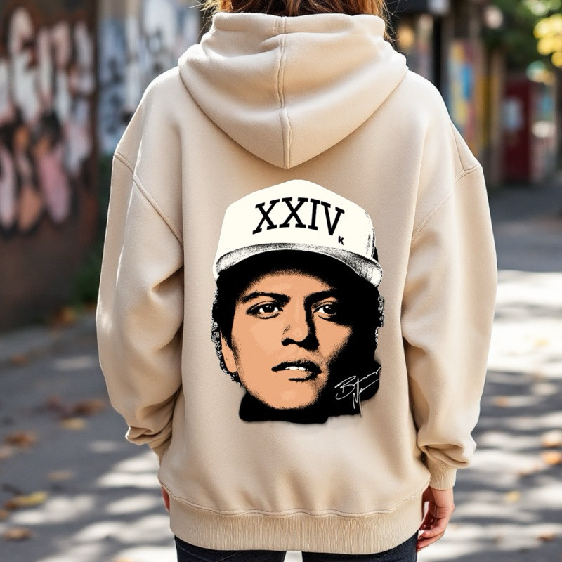 Moletom Canguru Artista Capuz Bruno Mars Música Internacional Show Blusa de Frio Agasalho Cantor Pop Hip Hop Streetwear