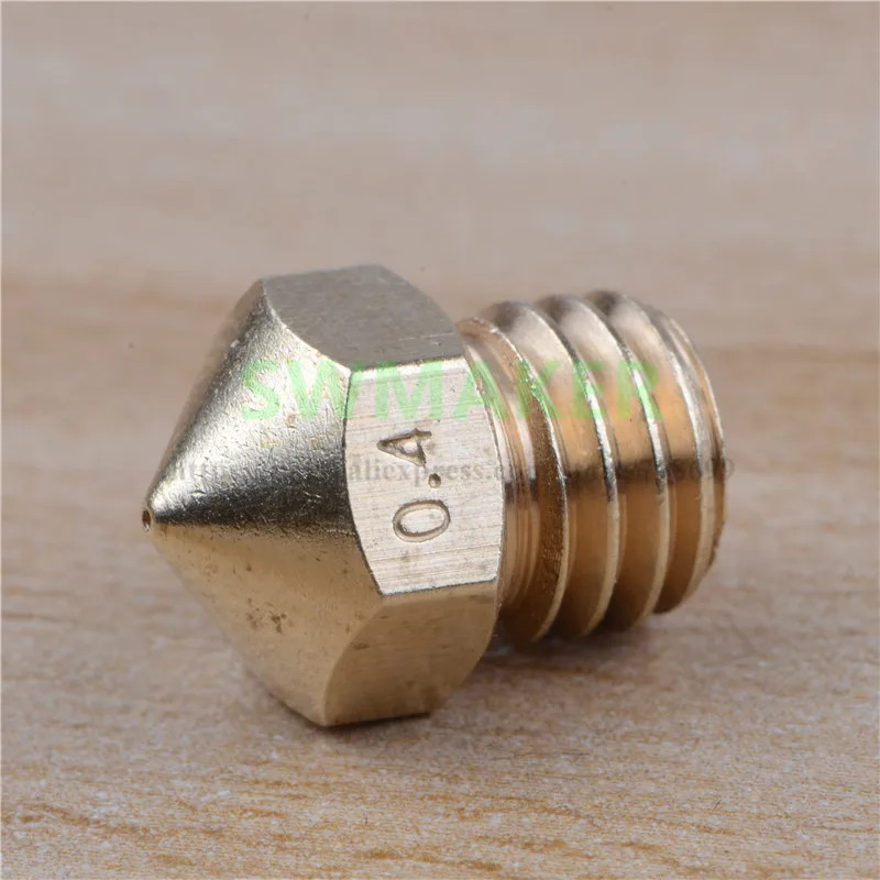 1 Peça Bico De Latão Wiiboox Para Impressora 3D 0.4mm Furo 4.1mm Rosca De Parafuso M8 * 1.25 Extrusora De Cabeça De Impr