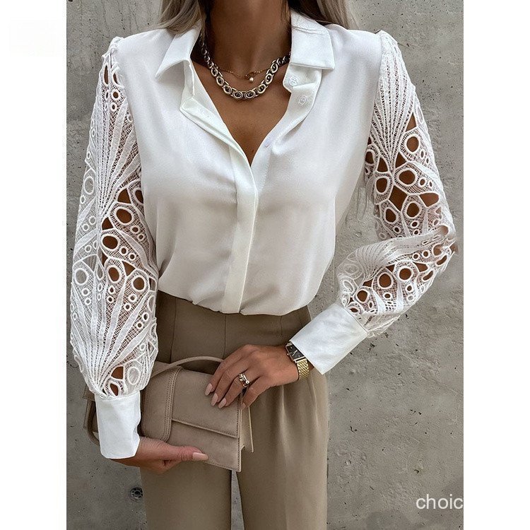 Camisa Blusa Feminina de Chiffon Estilo Novo Primavera Verão 2022 NMOH 9641
