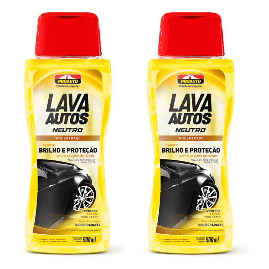 KIT 2 LAVA AUTO SHAMPOO CLASSIC NEUTRO 500ML PROAUTO