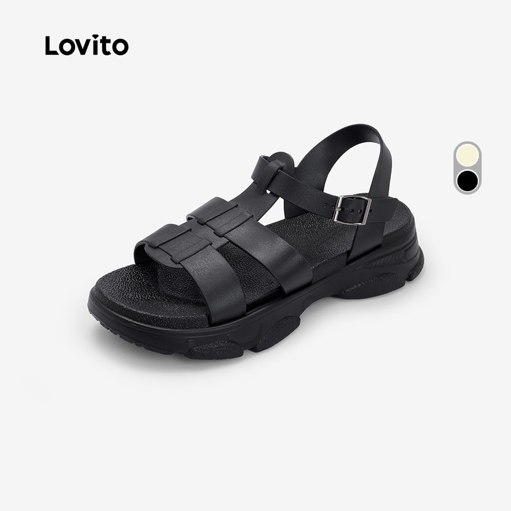 Lovito  Sandálias Casuais para Mulheres estudantes. LFA109068 em Oferta na Shopee