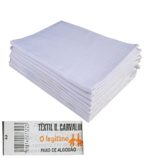 Pano De Prato Atacado O Legitimo Branco Liso Kit Com 10 Peças em Oferta na Shopee