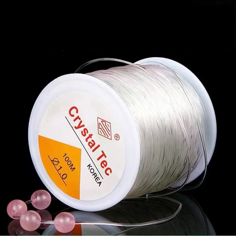 Fio Elástico de Silicone para Miçangas 0.7/0.8/1.0mm 100-400m Para Pulseiras e Bijuterias DIY Moda