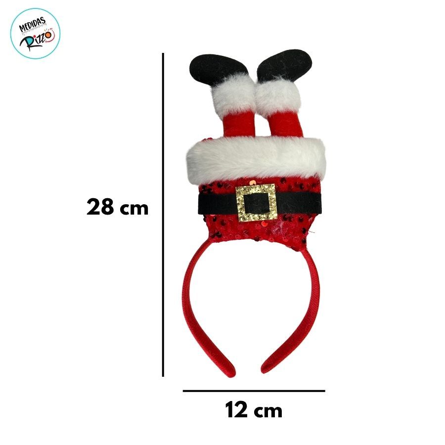 Tiara de Natal - Perna do Papai Noel - Vermelho e Branco - 28cm - 1 unidade - Rizzo — imagem 2 de 2