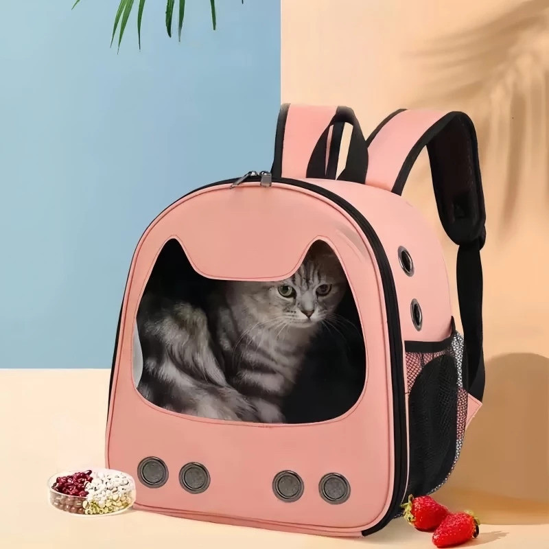 Mochila Bolsa Transporte de Gatos Pet 30x20x34cm Ventilação Passeio Viagem