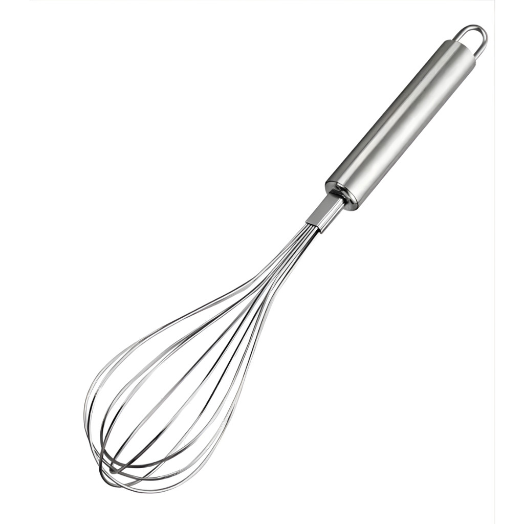 Batedor Ovos Inox Fouet Manual Claras Massas Bolo 28,5cm Cabo Reforçado  Utensilio De Cozinha