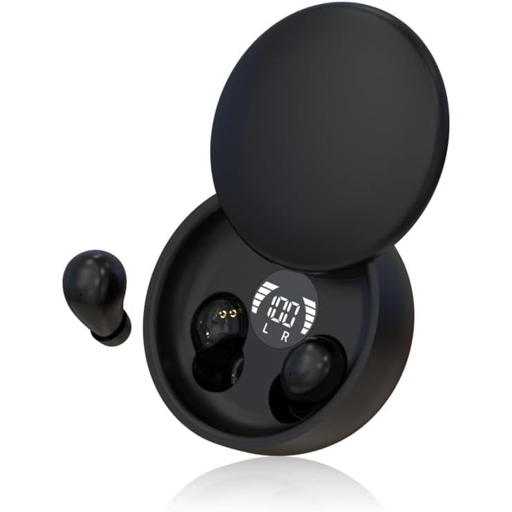 Fones de Ouvido Bluetooth 5.4 para Dormir, Mini Fones de Ouvido Invisíveis com Bloqueio de Ruído, Fones de Ouvido Oculto