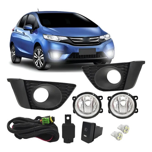Kit Farol Milha Honda Fit 2015 2016 2017 C Moldura