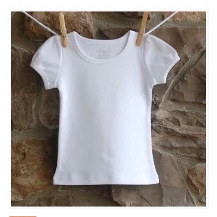 Verão meninas meia manga Casual bebê puro branco topo meninas interior de manga curta camiseta manga puro algodão em tor