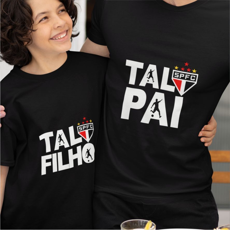Kit Conjunto 2 Camisetas Lindas Tal Pai Tal Filho Time Futebol Camisas Combinando Qualidade Premium100% Algodão