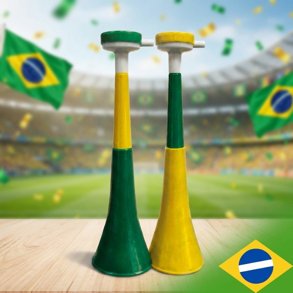Corneta Brasil Barulhenta Vuvuzela Gigante Copa Do Mundo Torcedor Seleção Brasileira Acessório Festa Estádio Barulho Alt