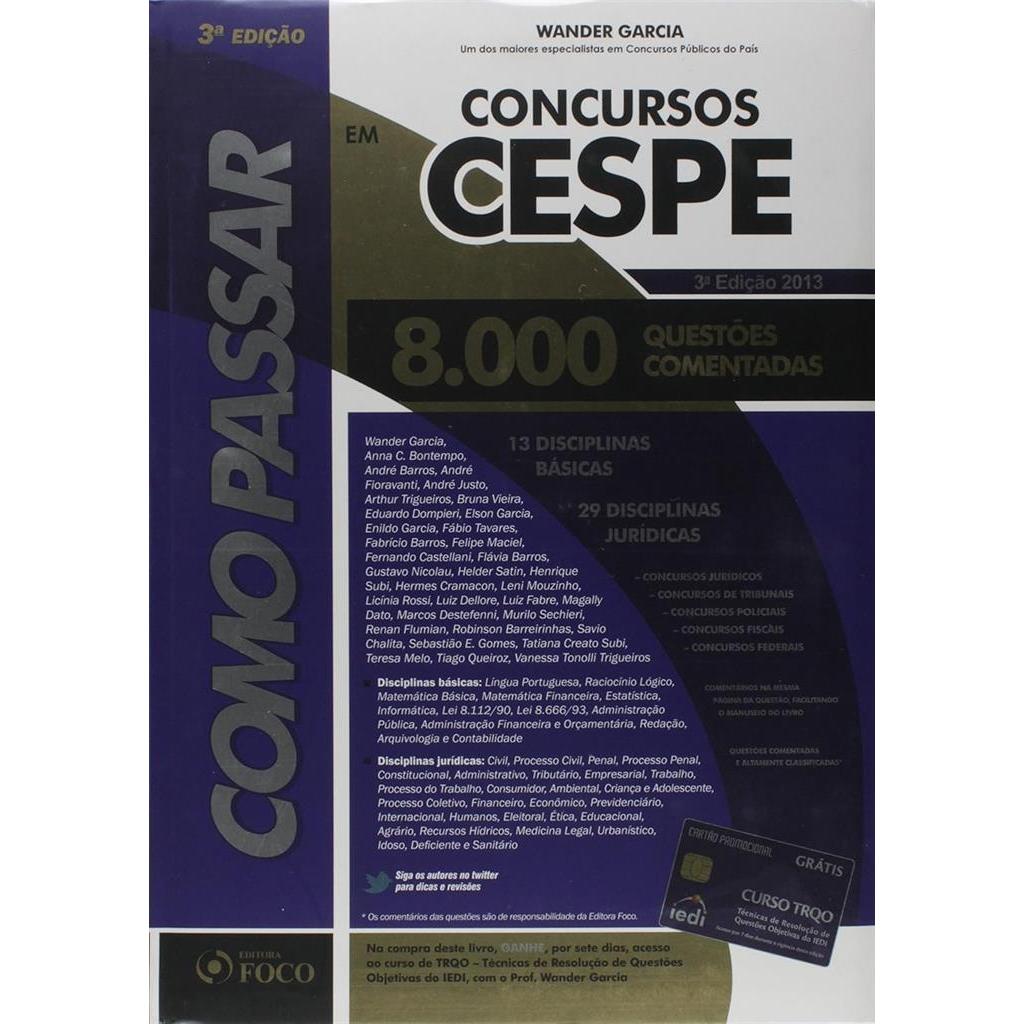 Como passar concursos cespe autor Wagner Garcia