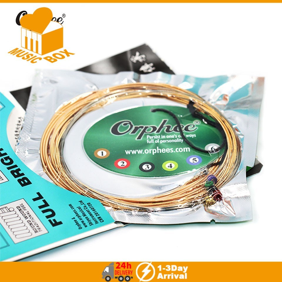 Cordas Orphee Para Guitarra Acústica Série QA Fósforo Bronze Enrolamentos Nano Revestimento Peças De